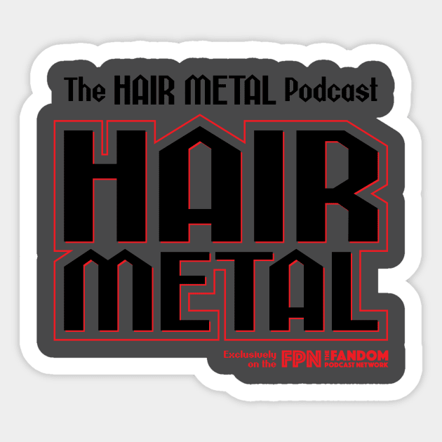 Hair Metal Black & Red Sticker by Fandom Podcast Network